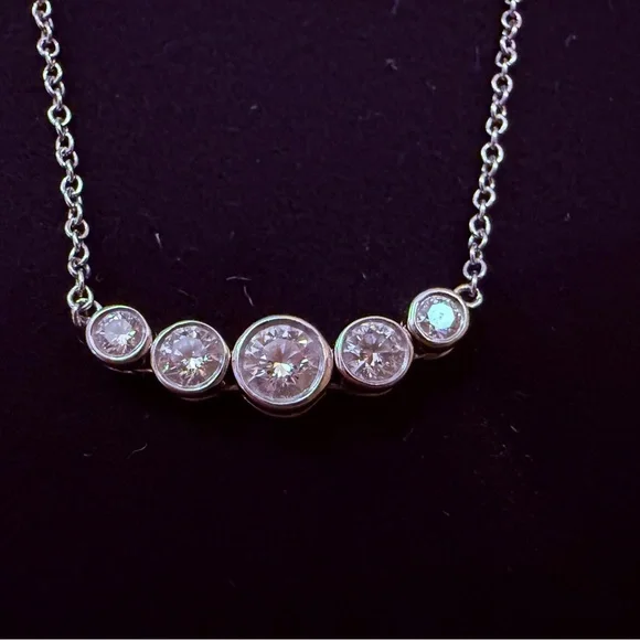 Authentic Tiffany & Co Jazz Diamond & Platinum Necklace - Picture 6 of 7